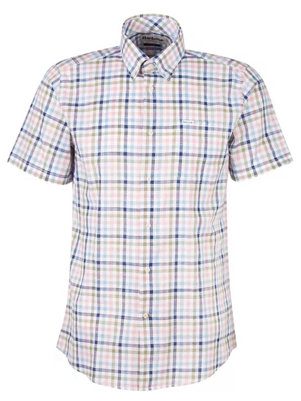 Barbour Tailored Plaid Short Sleeve Button Down Shirt Men’s XL Cotton Gingham